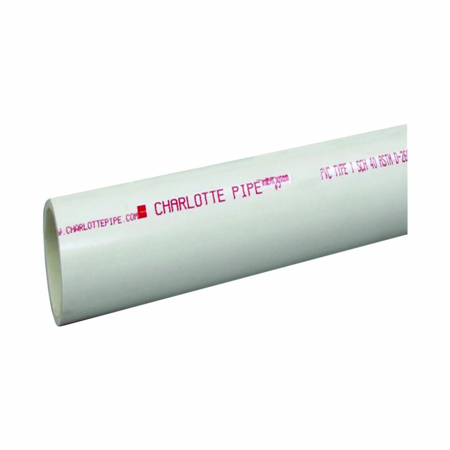 Charlotte Pipe Schedule 40 PVC Dual Rated Pipe 2 In. D X 20 Ft. L Plain End 280 Psi