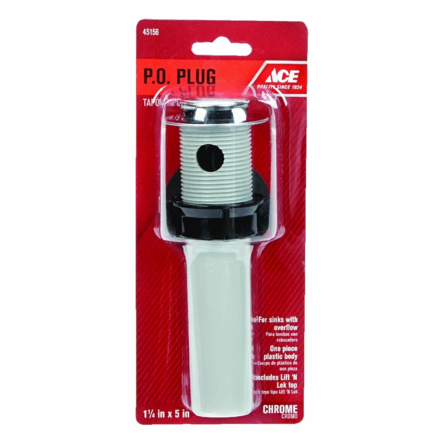 Ace 1-1/4 In. D Chrome Plastic Lavatory Sink Drain - Image 2