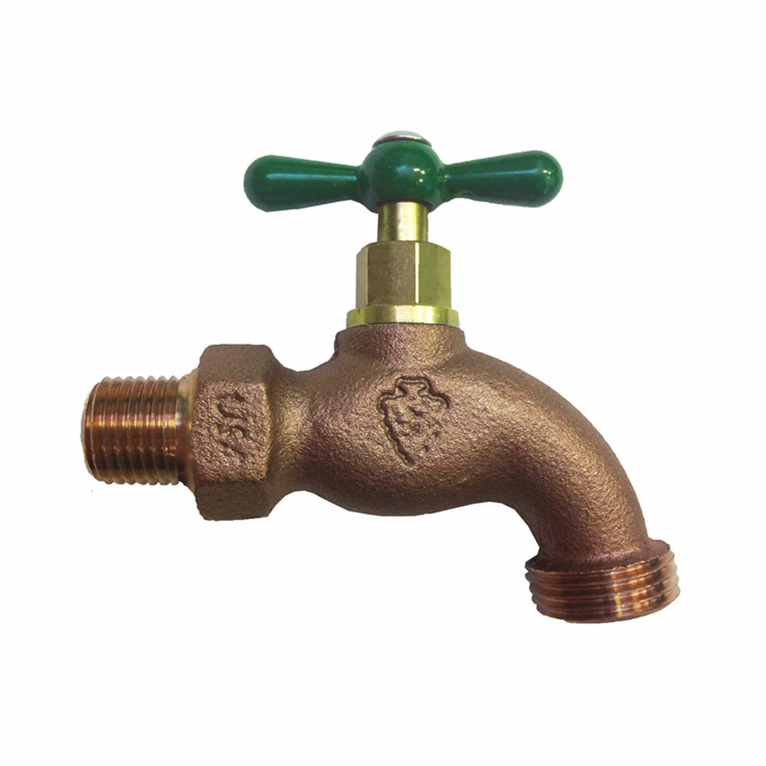 Arrowhead Brass 1/2 In. MIP X 3/4 In. MHT Brass Hose Bibb