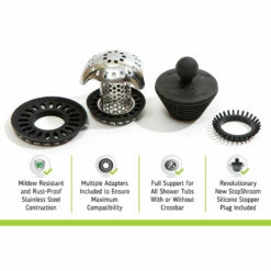 TubShroom Ultra Edition 1.5 In. Chrome Stainless Steel Hair Catcher