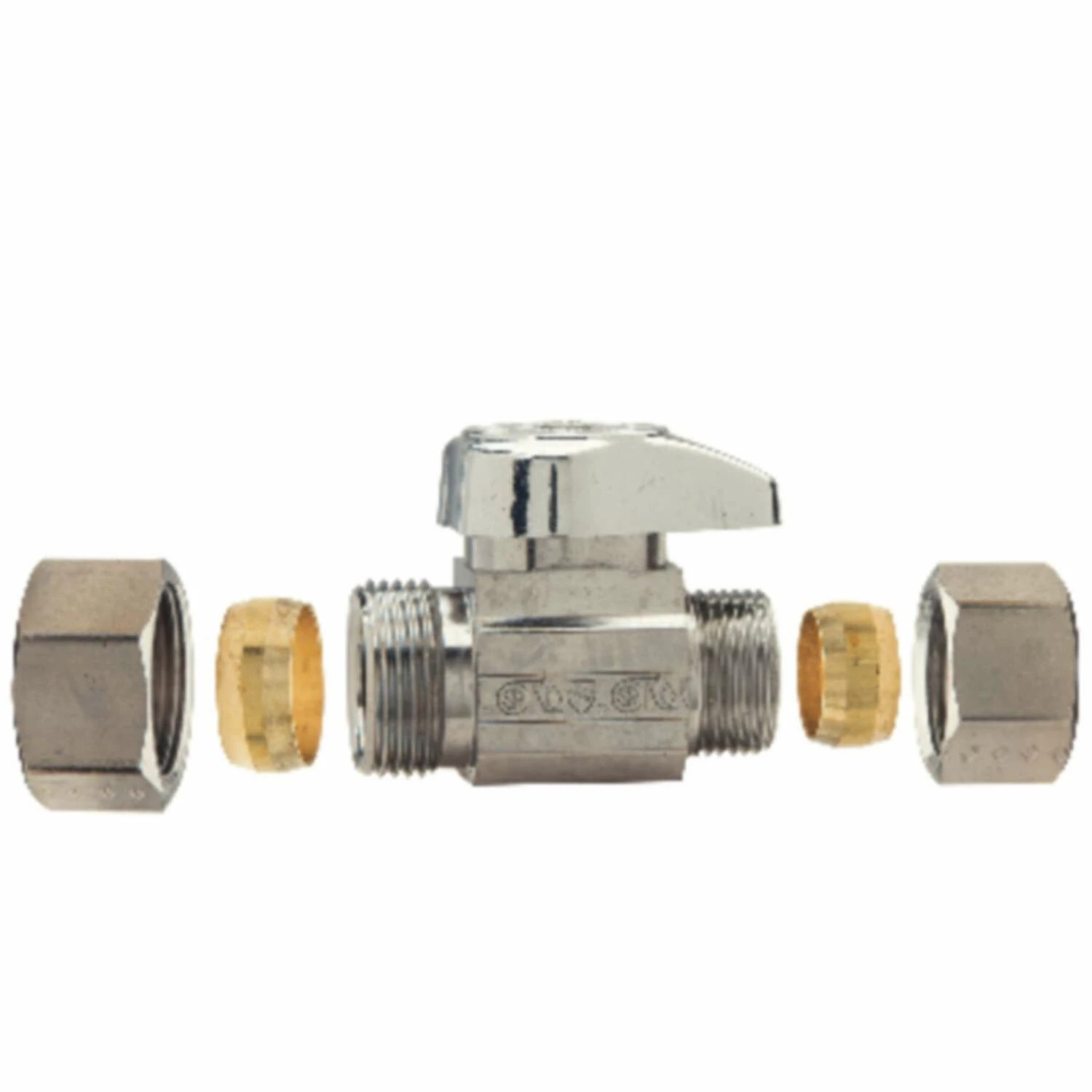 BrassCraft 1/4 In. Compression Outlets X 1/2 In. Compression Brass Shut-Off Valve - Image 2