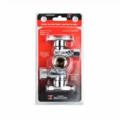 Keeney 1/4 In. FIP In. X 3/8 In. Compression Brass Dual Shut-Off Valve