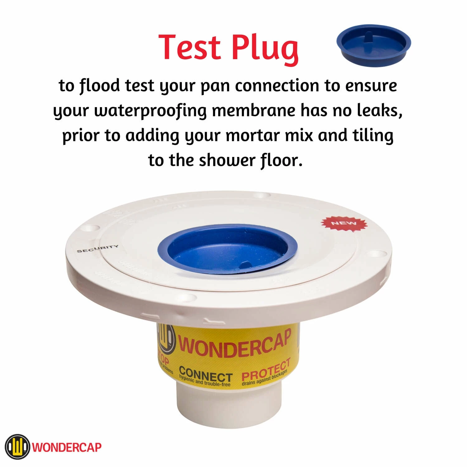 Wondercap 2 In. D Chrome ABS Tile Shower Drain Outlet - Image 6