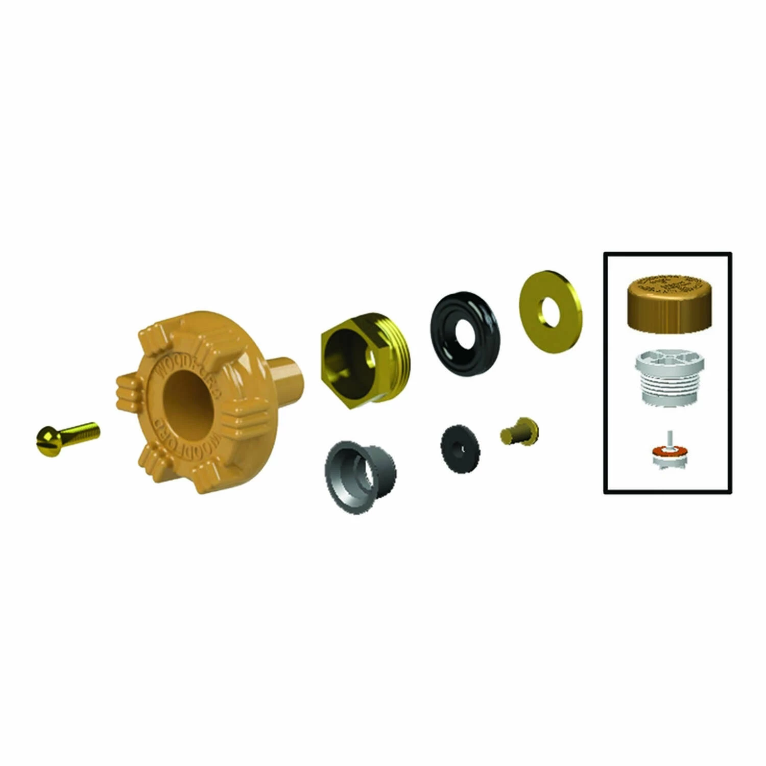 Woodford 1/2 In. MIP Hose Anti-Siphon Brass Repair Kit - Image 2