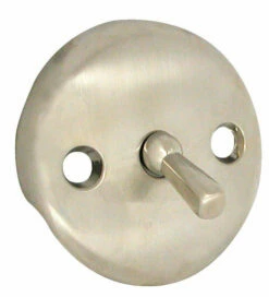 Danco 3-1/4 In. Brushed Nickel Round Metal Overflow Plate