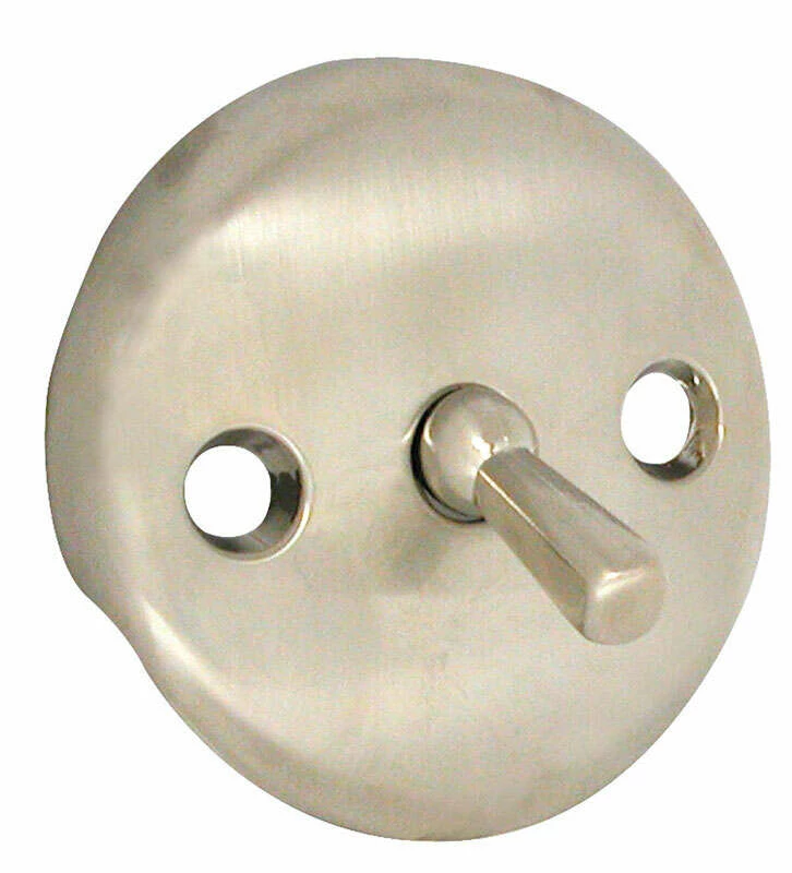 Danco 3-1/4 In. Brushed Nickel Round Metal Overflow Plate