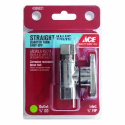Ace FIP Compression Brass Straight Stop Valve