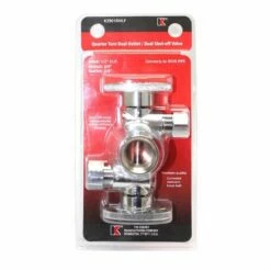 Keeney 1/2 In. FIP In. X 3/8 In. Compression Brass Dual Shut-Off Valve