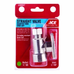 Ace FIP Compression Brass Straight Stop Valve