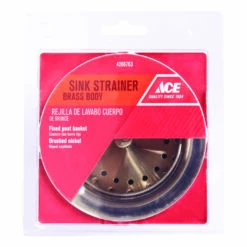 Ace 3-1/2 In. D Brushed Nickel Brass Sink Strainer Silver
