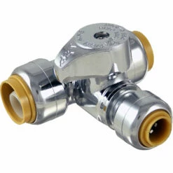 SharkBite 1/2 In. PTC X 1/2 In. Brass Tee Stop