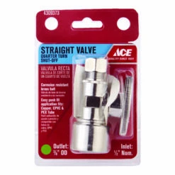 Ace Push Fit Compression Brass Straight Stop Valve