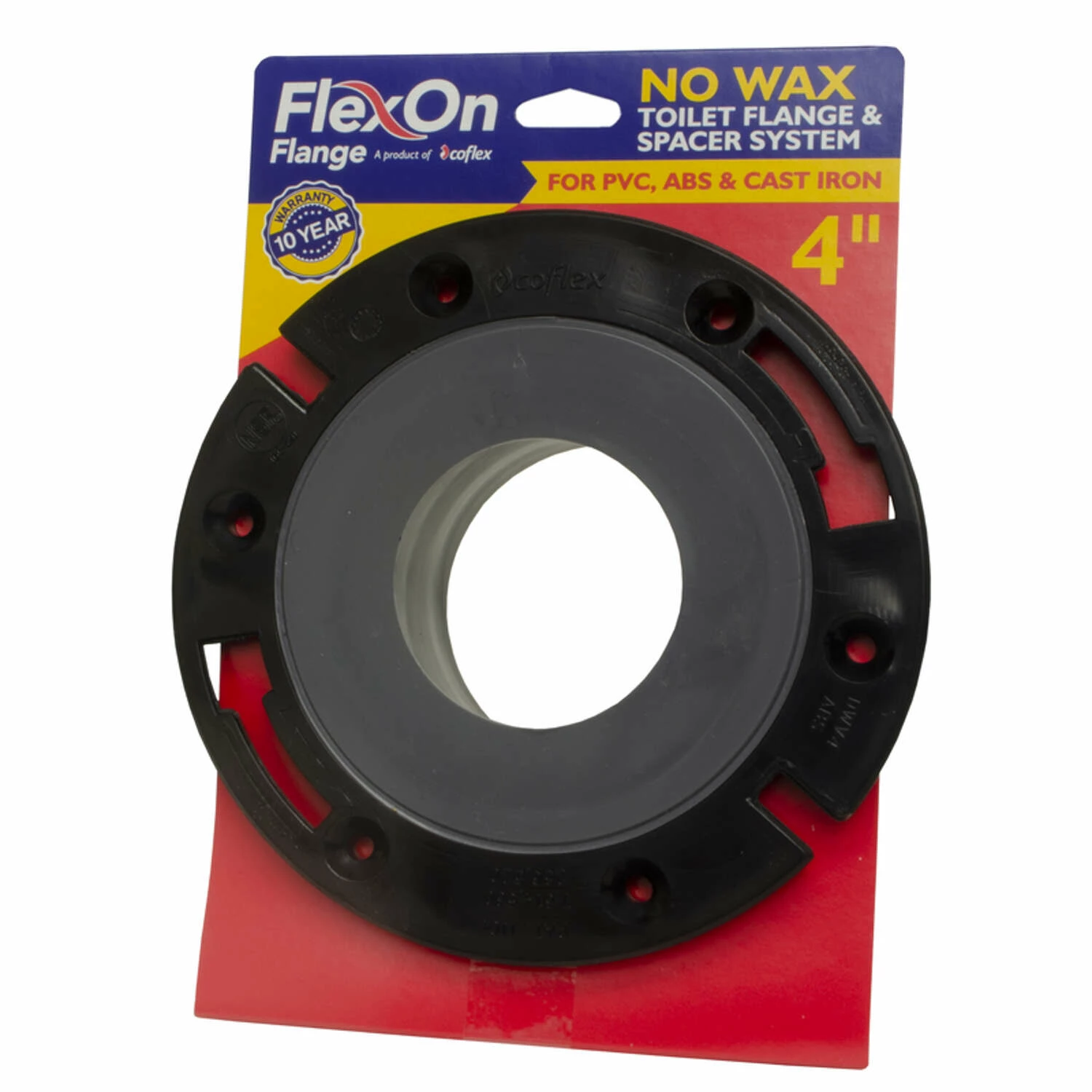 FlexOn No Wax Plastic Toilet Flange And Spacer System