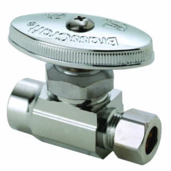 BrassCraft 1/2 In. Sweat Outlets X 3/8 In. Compression Brass Straight Stop Valve