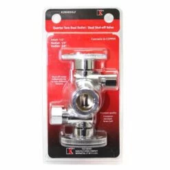 Keeney 3/8 In. Compression In. X 1/4 In. Compression Brass Dual Shut-Off Valve