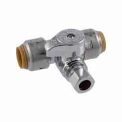 SharkBite 1/2 In. PTC X 1/2 In. Compression Brass Tee Stop