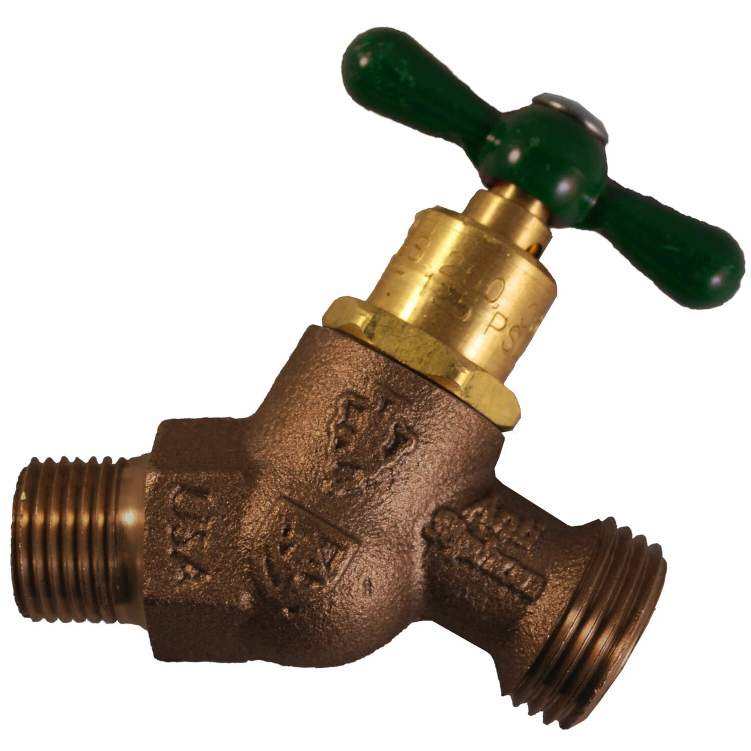 Arrowhead Brass 1/2 In. MIP X 3/4 In. MHT Anti-Siphon Brass No-Kink Hose Bibb - Image 2