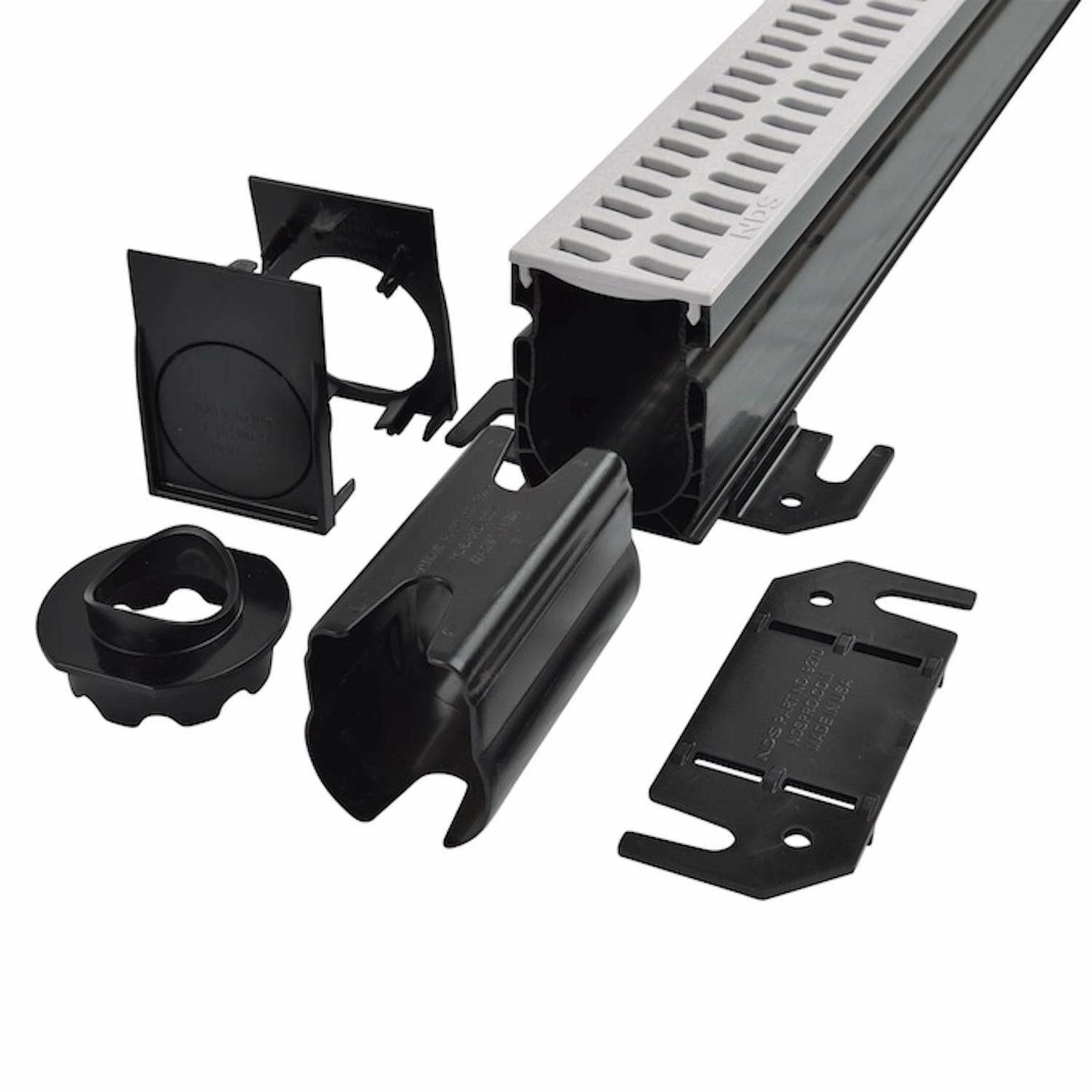 NDS 2-1/4 In. Gray Rectangle PVC Channel Grate And Drain Kit - Image 2