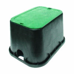 NDS 16 In. W X 12-1/4 In. H Rectangular Valve Box With Overlapping Cover Black/Green