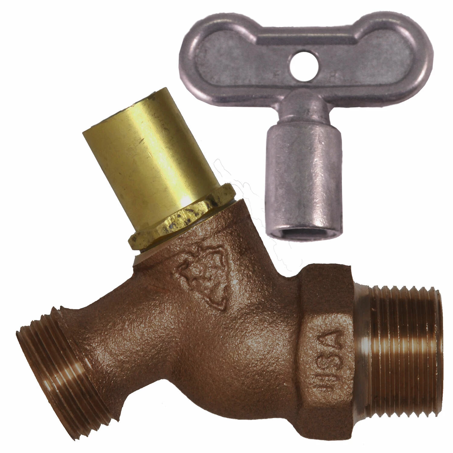 Arrowhead 1/2 In. MIP X 3/4 In. MHT Brass No-Kink Hose Bibb