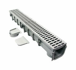 NDS Pro Series 39-1/2 In. Gray Rectangle Polyethylene Channel Grate And Drain Kit