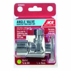 Ace Push Fit Compression Brass Angle Stop Valve