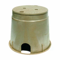 NDS 12.9 In. W X 11.6 In. H Round Valve Box With Lid Brown