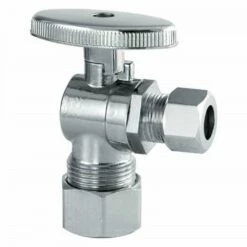 PlumbCraft 3/8 In. Compression In. X 5/8 In. Compression Chrome Plated Angle Valve