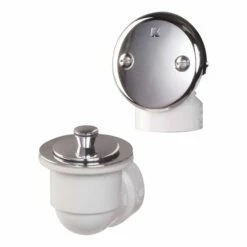 Keeney 1-1/2 In. D Polished Chrome PVC Bath Drain Half Pack