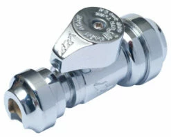 SharkBite 1/2 In. PTC X 1/4 In. Brass Straight Stop Valve