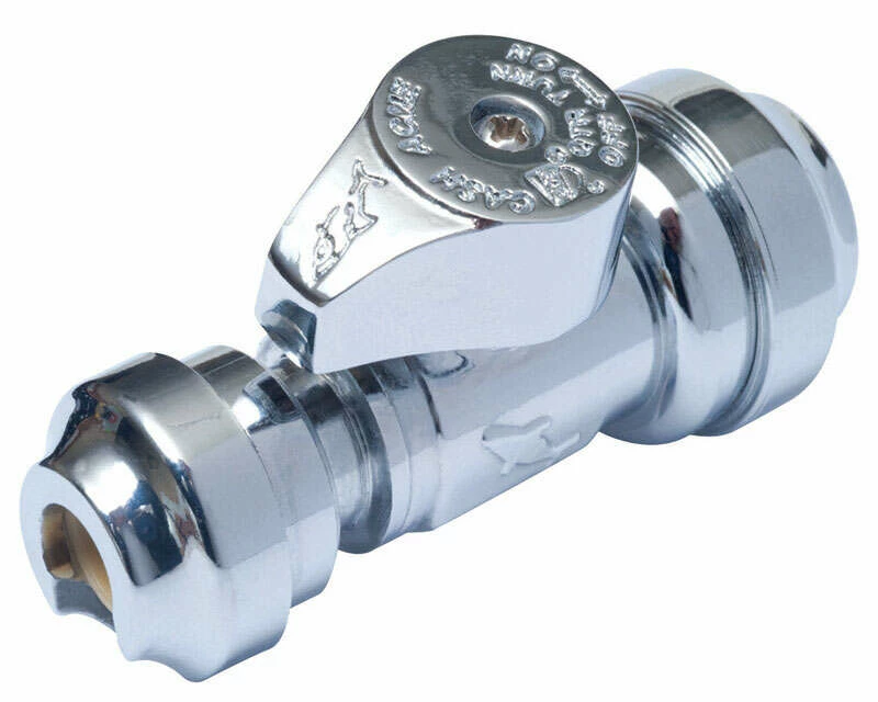 SharkBite 1/2 In. PTC X 1/4 In. Brass Straight Stop Valve