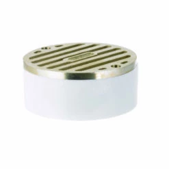 NDS 3 In. Satin Round Brass Drain Grate