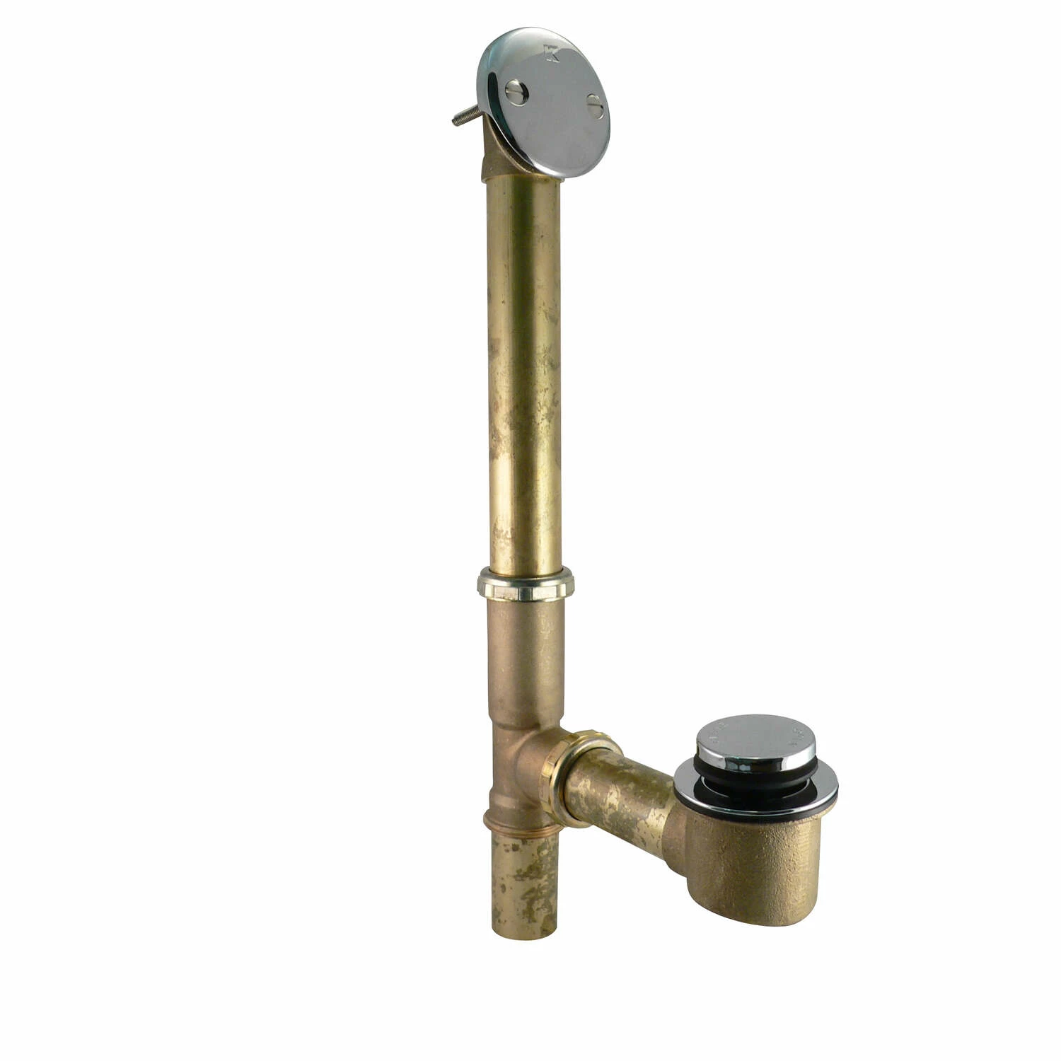 Keeney Foot Lok Stop 1-1/2 In. D Chrome Brass Bath Drain - Image 2