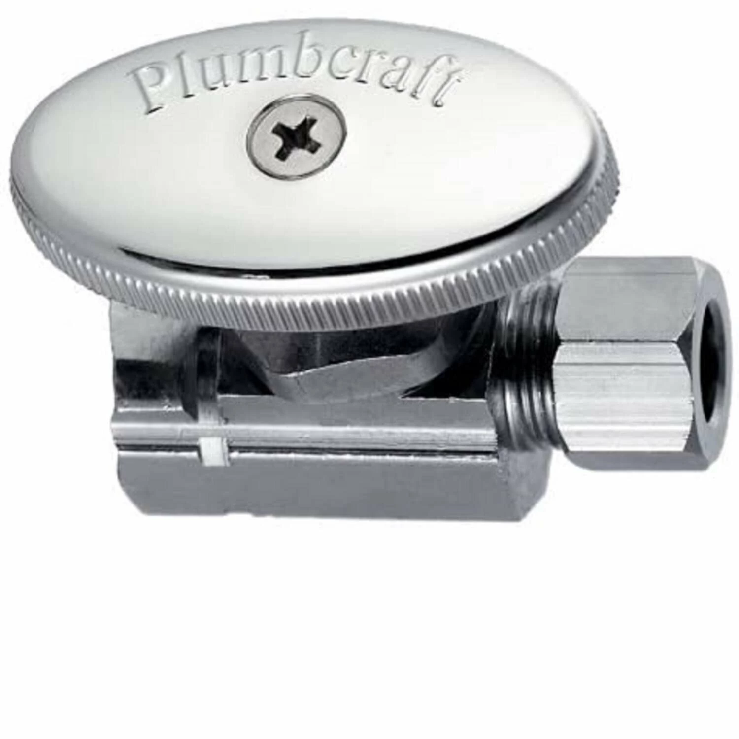PlumbCraft 1/2 In. FIP In. X 3/8 In. Compression Chrome Plated Straight Valve
