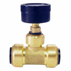 Apollo® Apollo Tectite 3/4 In. PTC Brass Tee With Pressure Gauge 3/4 In. PTC 1 Pc