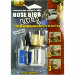 Conservco 3/4 In. Hose MPT Anti-Siphon Brass Hose Bibb Lock With Padlock
