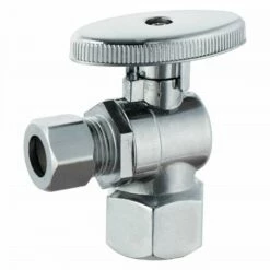 PlumbCraft 3/8 In. Compression In. X 1/2 In. FIP Chrome Plated Angle Valve