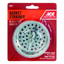 Ace 3-1/4 In. D Stainless Steel Stainless Steel Basket Strainer Assembly