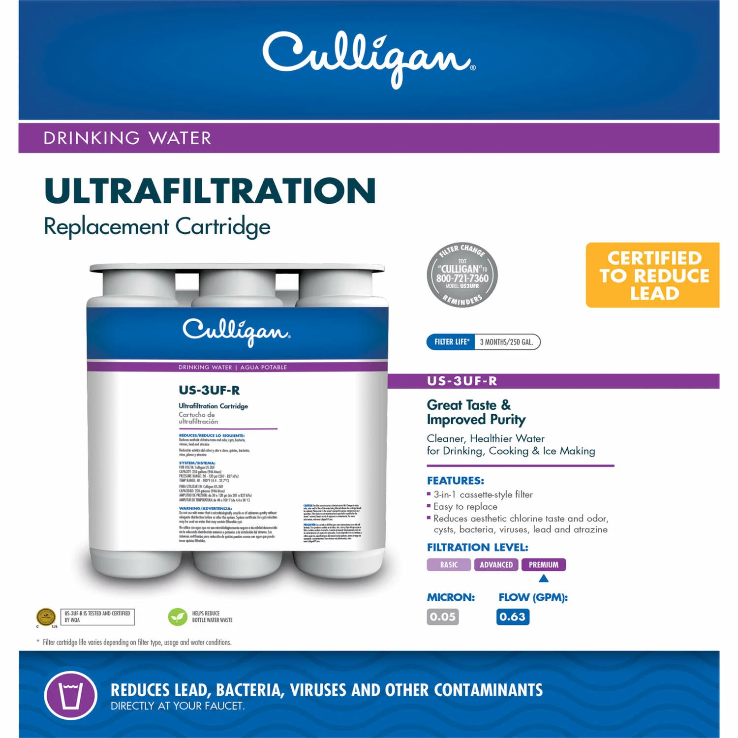 Culligan 3-in-1 Filter Under Sink Water Filtration System For Culligan - Image 3