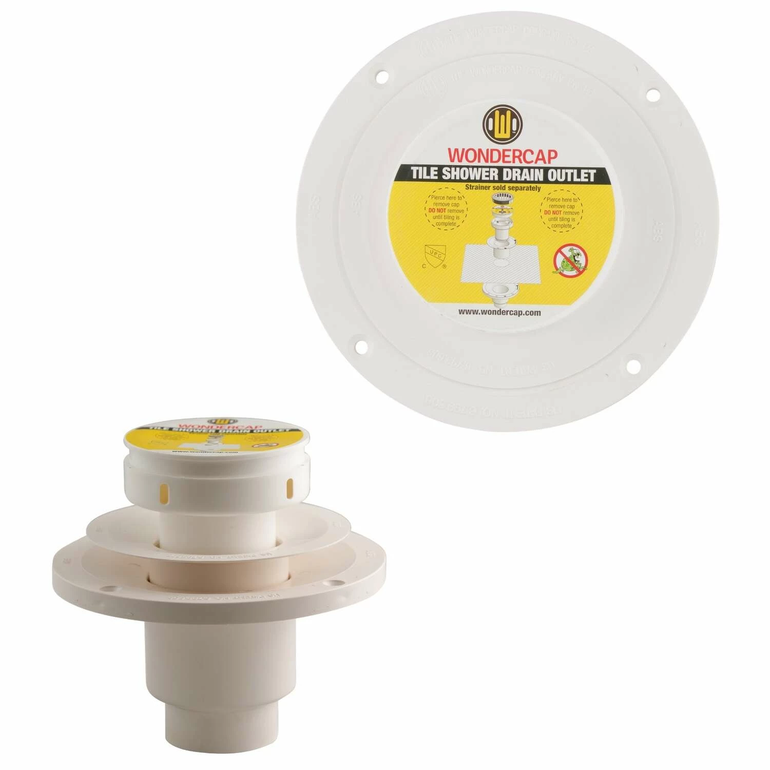 Wondercap 2 In. D Chrome ABS Tile Shower Drain Outlet - Image 4