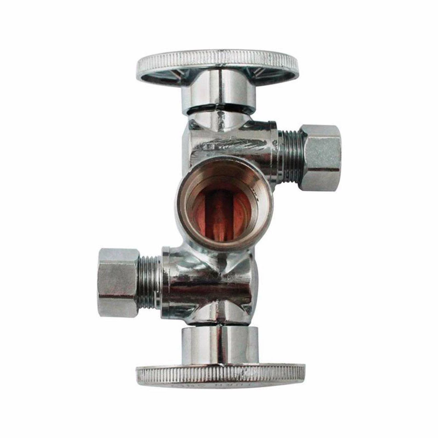 Keeney 1/2 In. FIP In. X 3/8 In. Compression Brass Dual Shut-Off Valve - Image 2