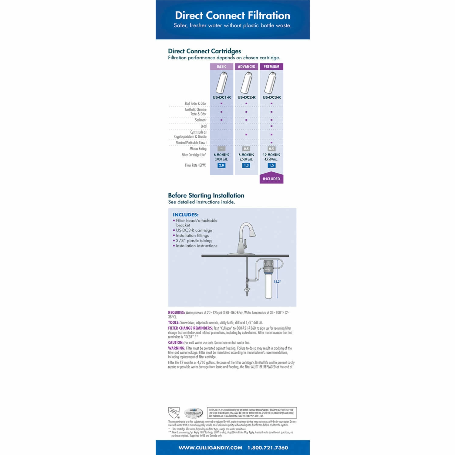 Culligan Direct Connect Under Sink Water Filtration System For Culligan - Image 2