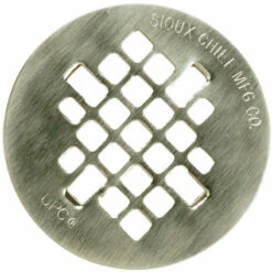 Sioux Chief 4-1/4 In. Satin Nickel Round Stainless Steel Drain Grate